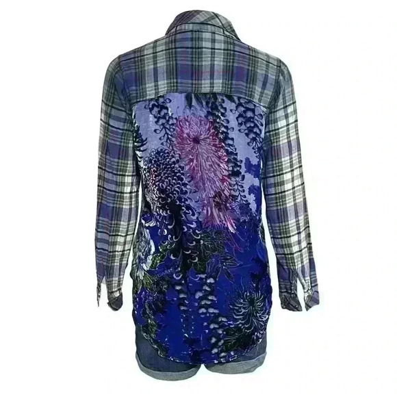 Soft Surroundings Plaid Button Up Long Sleeve Shirt Size Small - Picture 7 of 10